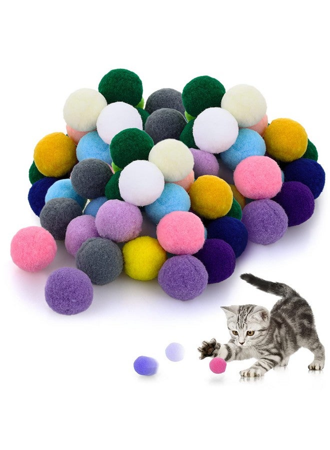 مولين كرات لعب قطط كبيرة، كرات قطط ناعمة مقاس 1 بوصة كرات بوم بوم للقطط (50 قطعة) - Image 1