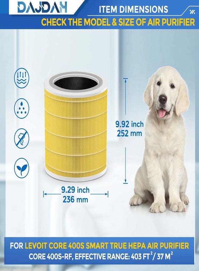 DAJDAH Core 400S Pet Allergy Filter Compatible with LEVOIT Air Purifier Replacement Filter Core 400S-RF & Core400S-RF-PA (LRF-C401-YUS) and LEVOIT Core 400S Air Purifiers with H13 True HEPA, 1-Pack - Image 3
