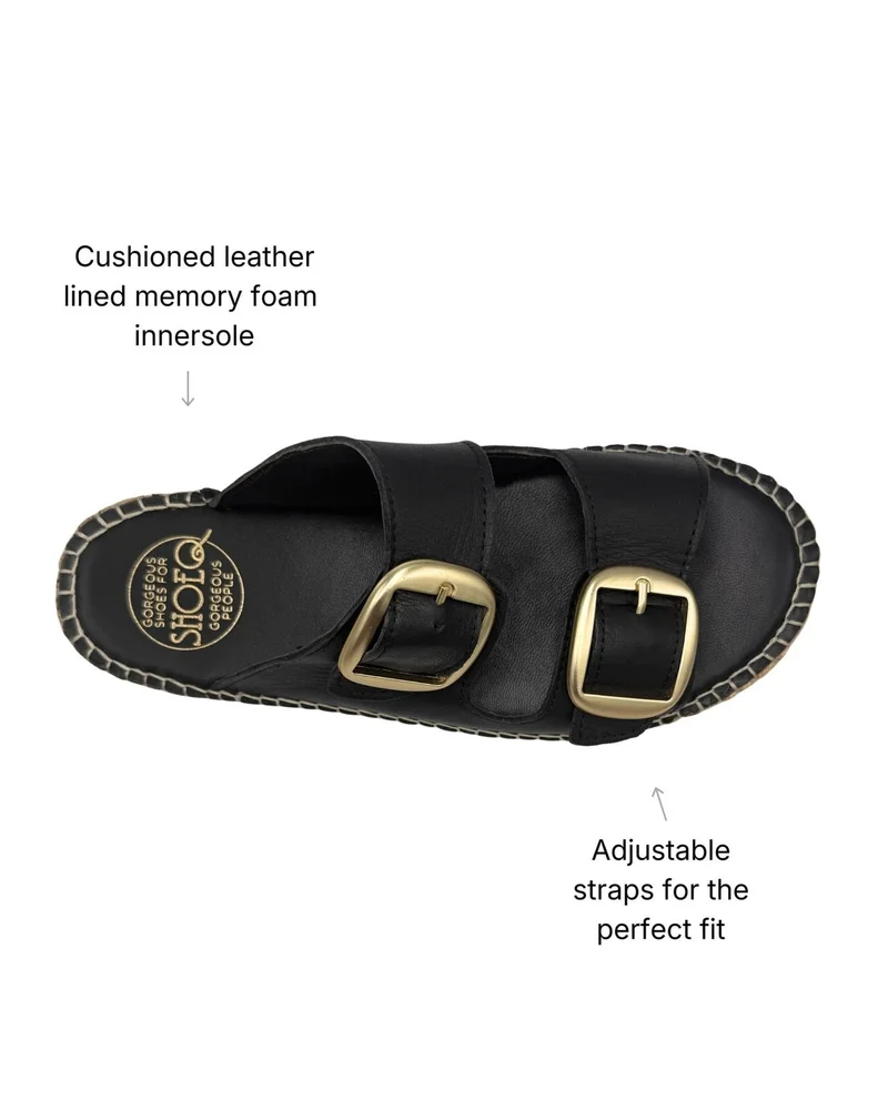 Shoeq Charcoal Urban Espadrille Slide for Women | Best Price UAE