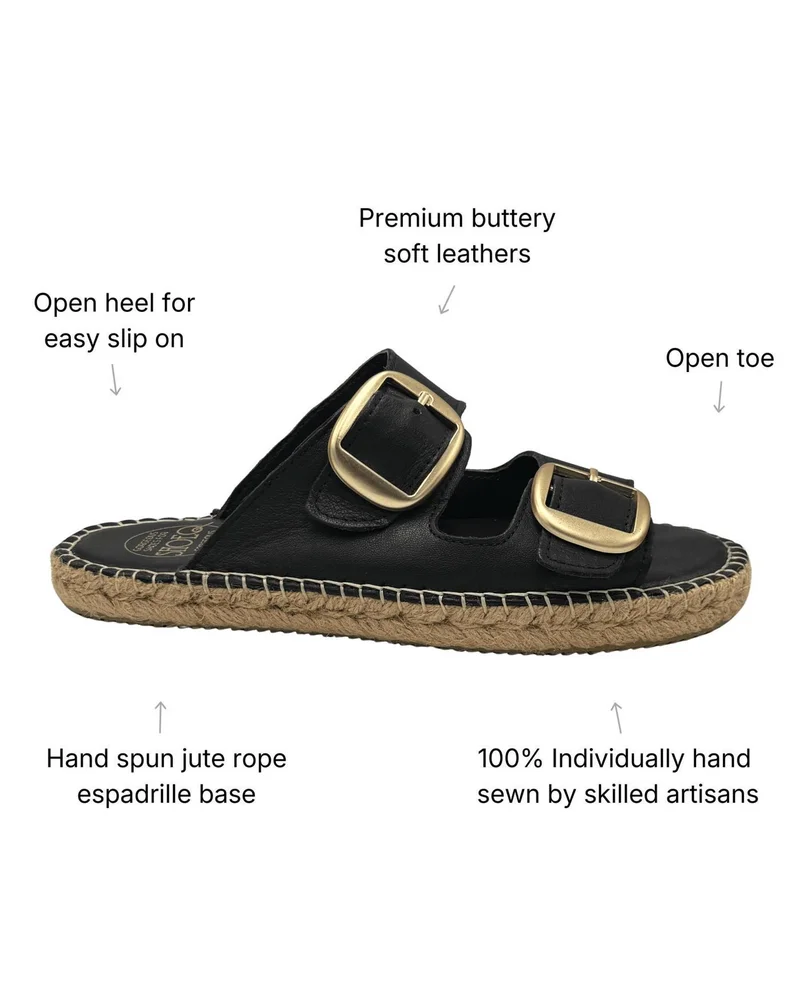 Shoeq Charcoal Urban Espadrille Slide for Women | Best Price UAE