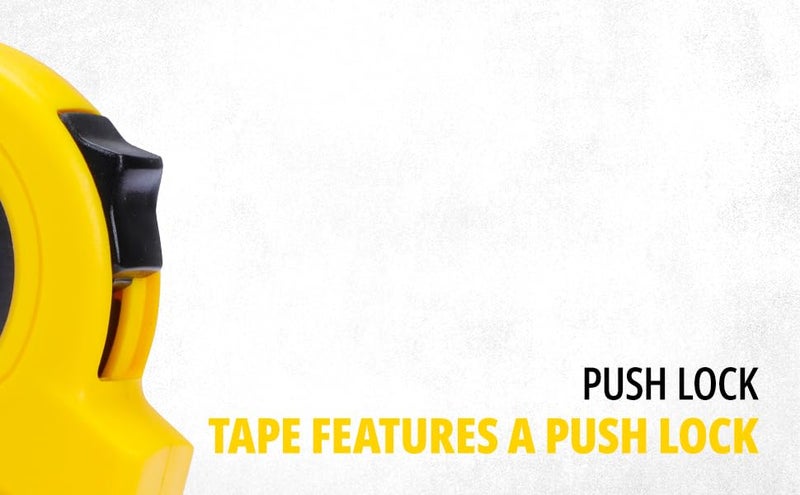 Stanley STHT36125-812 3-Meter Plastic Short Measuring Tape for Home, DIY, Professional & Industrial Use, Push Lock & Automatic Retraction Feature, Ideal for Wood & Concrete Measurement, YELLOW & BLACK - Image 3