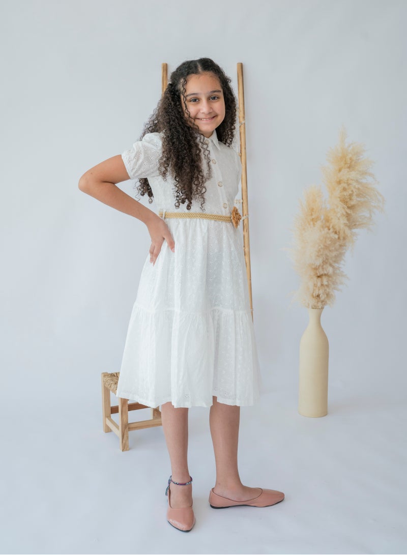 LALEENA Classic Elegance Belted Dress - Image 1