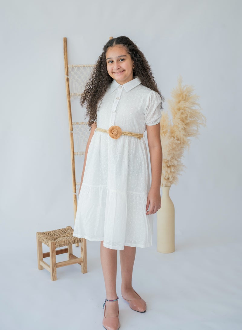 LALEENA Classic Elegance Belted Dress - Image 2