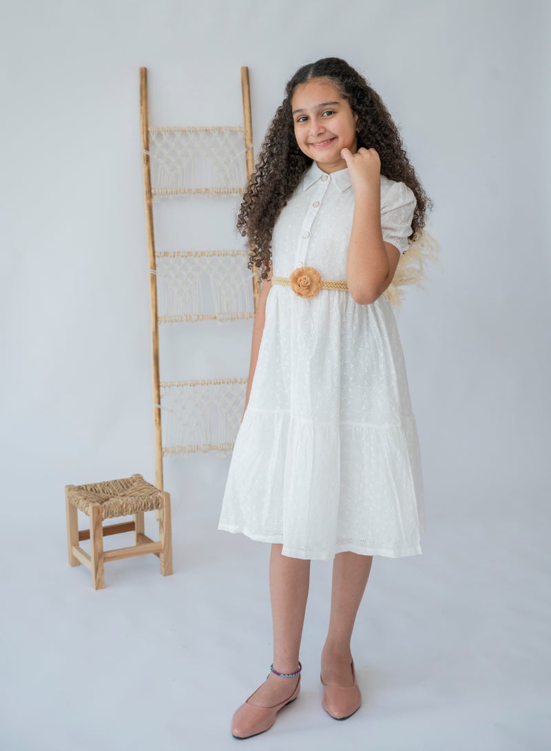 LALEENA Classic Elegance Belted Dress - Image 4