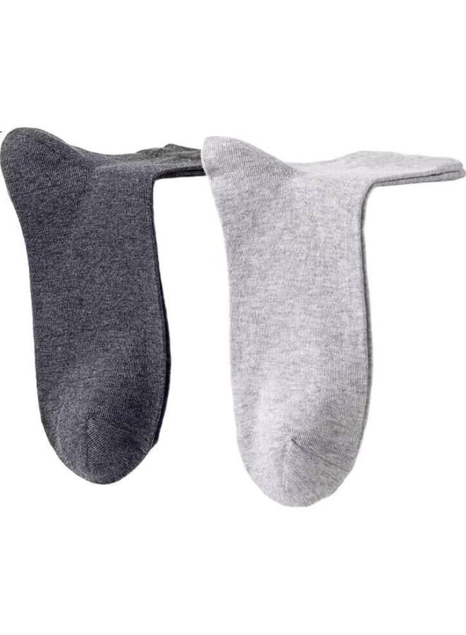Yimian Men'S Black And White Cotton Socks【100% Pure Cotton Antibacterial And Odor-Resistant】Mid-Calf Socks Spring Autumn Men'S Socks Solid Color Business Long Tube - Image 2