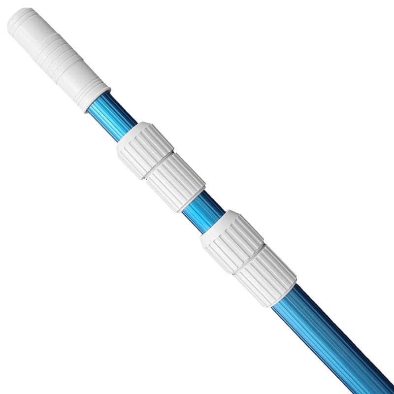 POOLWHALE Professional 12 Feet Blue Anodized Aluminum Telescopic Swimming Pool Pole,Adjustable 3 Piece Expandable Step-Up,for Skimmer Nets, Vacuum Heads and Brushes, Strong Grip & Lock - Image 1