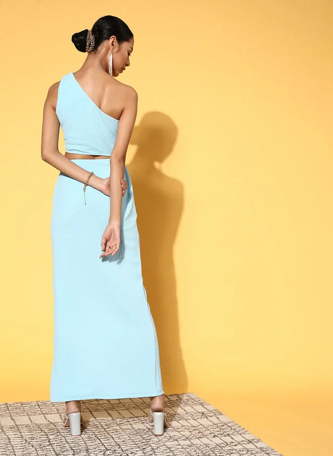 SASSAFRAS  Stunning Blue One-Shoulder Maxi Dress for Women for Women | Best Price UAE
