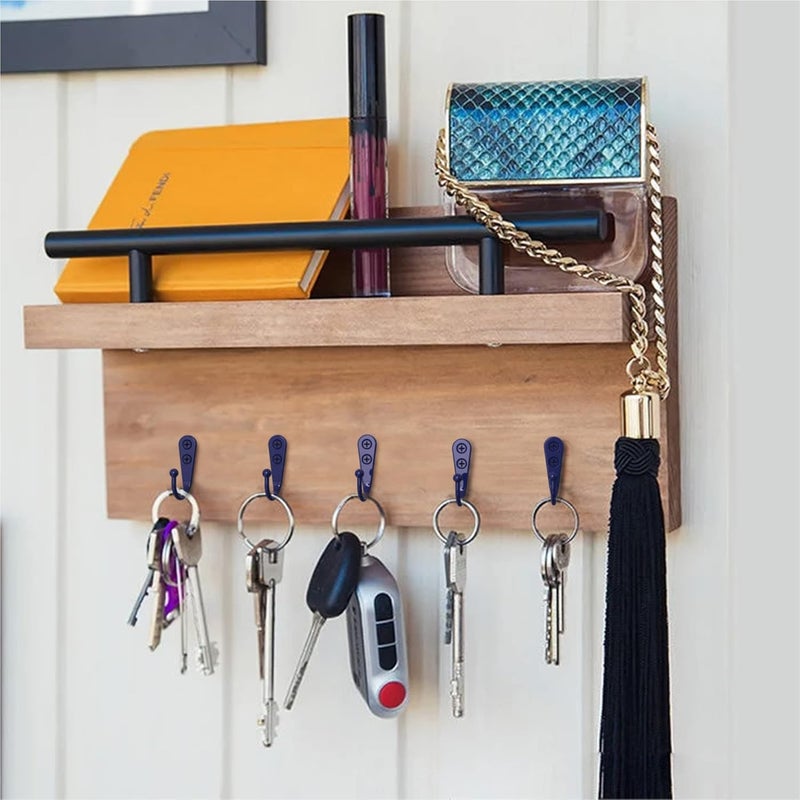 ZAYBOD 15-Pack Coat Hooks with 30 Screws | Heavy Duty Wall Mounted for Robe, Backpack & Keys | Entryway, Bathroom, Bedroom Hanging Hardware (Purple) - Image 4