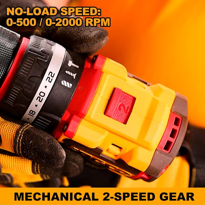 INGCO INGCO Cordless Impact Drill Machine Brushless Motor 66Nm 2211 30000 bpm With 2 pcs Battery Charger 47 Pcs Drill Bits - Image 5