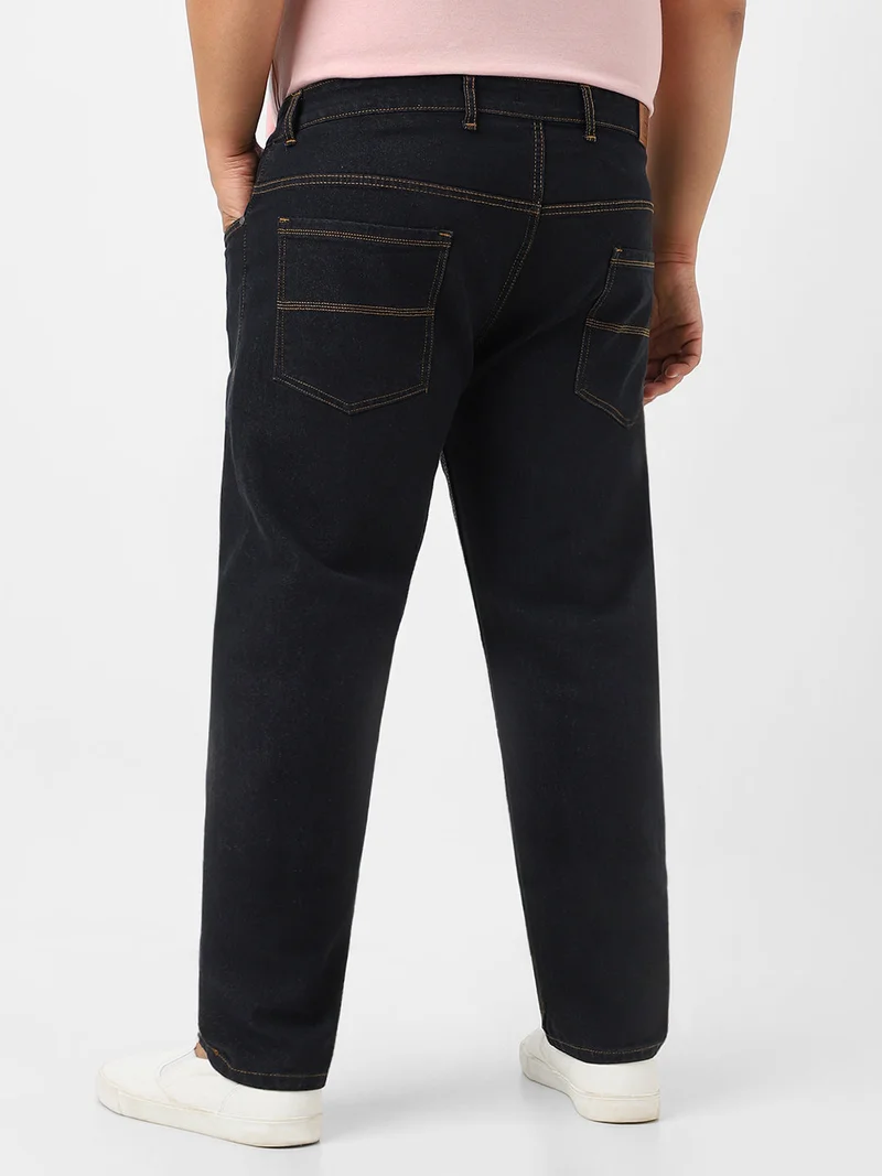 Urbano Fashion  Urbano Plus Men's Dark Grey Regular Fit Washed Jeans Stretchable  | Best Price UAE