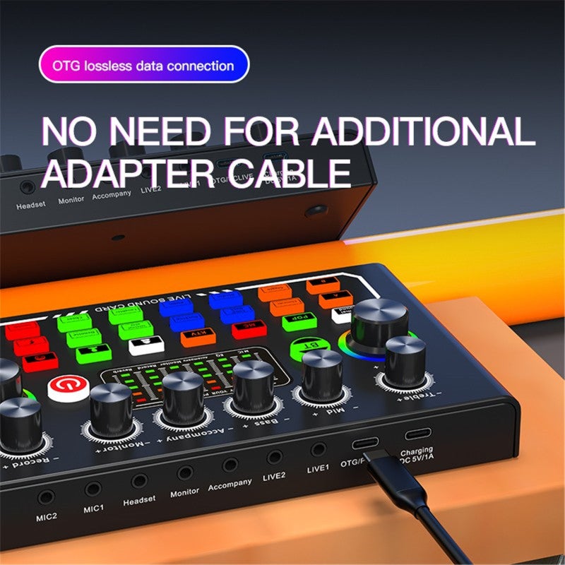 Live Sound Card Kit: Black, 1-Click Noise Reduction, Dual Mobile Live Ports - Wide Compatibility, Rich Mixing Functions Podcast Equipment Kit for Live Broadcasts, Podcasts, Gaming, Home Studios - Image 4