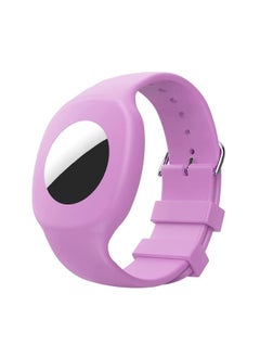 Applicable Airtags Protective Case For Apple Tracker Tracker Silicone Children's Watch Strap Airtag Protective Case-Color:Purple Silicone Airtag Watch Case