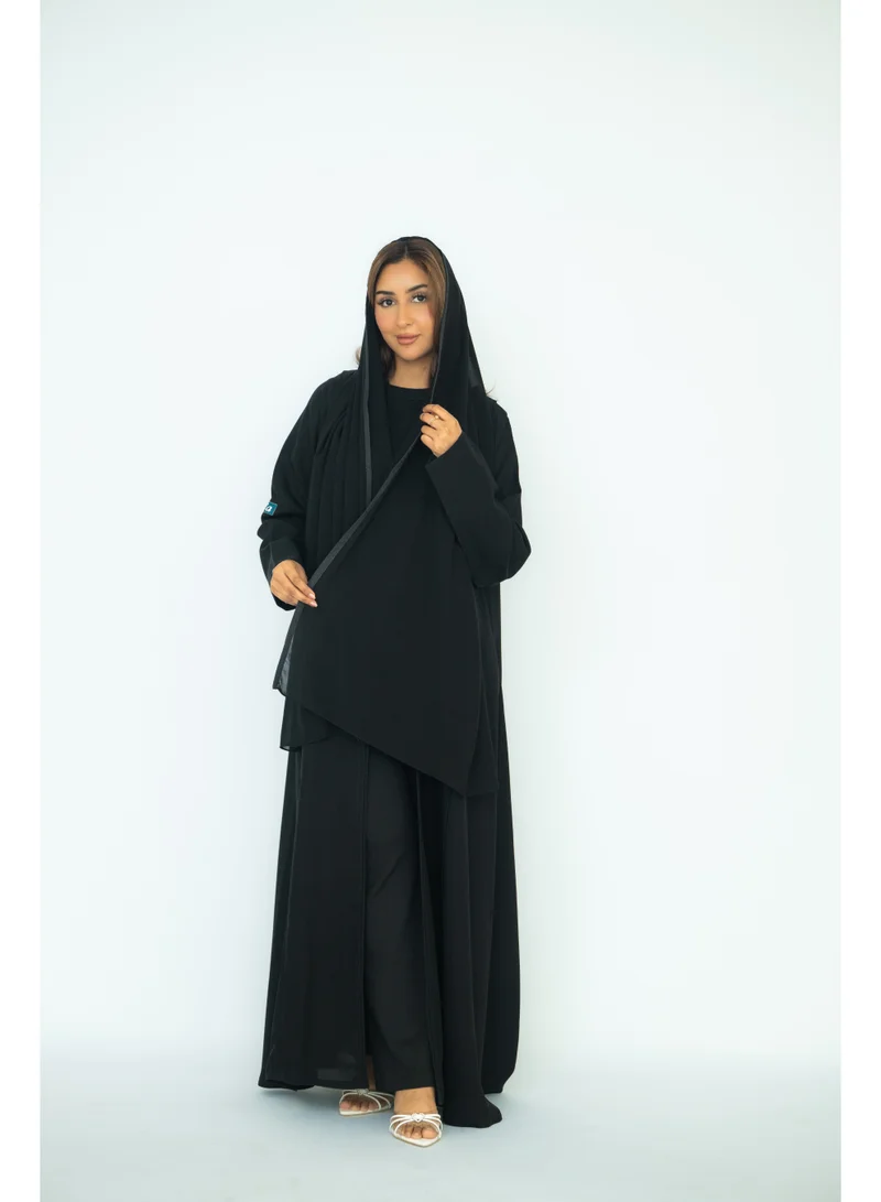 via abaya Internet Abaya with Jacquard and Back Branch Pattern
