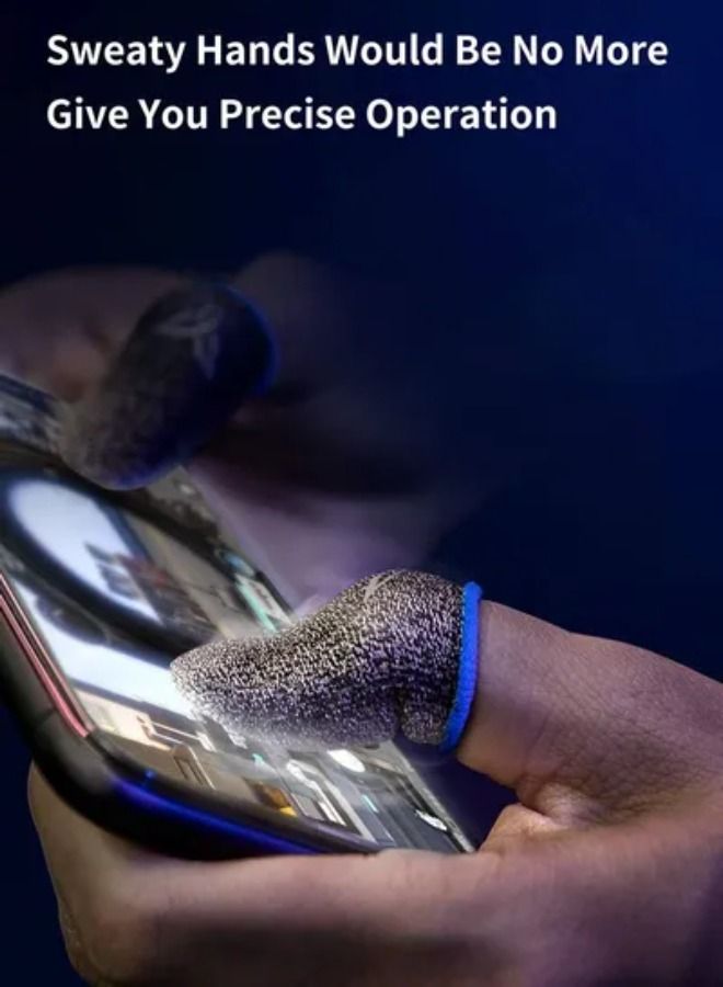 SHOPI Games Finger Sleeves for Mobile Gaming with Super Conductive Fiber Fabric, Anti-Sweat and Breathable, for PUBG, Garena Free Fire, COD Mobile, Asphalt etc  - Image 2