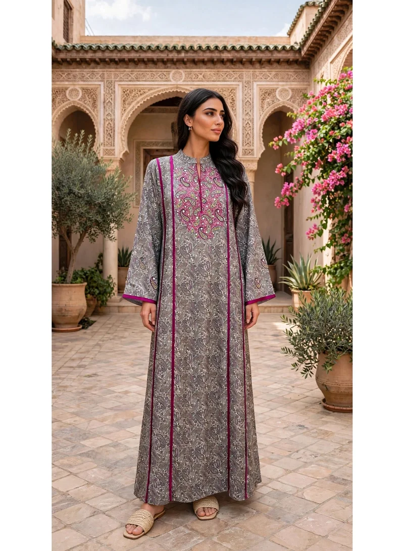اكسا جلابية رونق الزهور IK216Pink