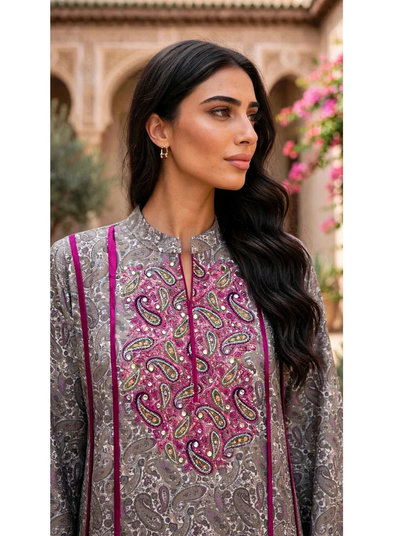 اكسا جلابية رونق الزهور IK216Pink