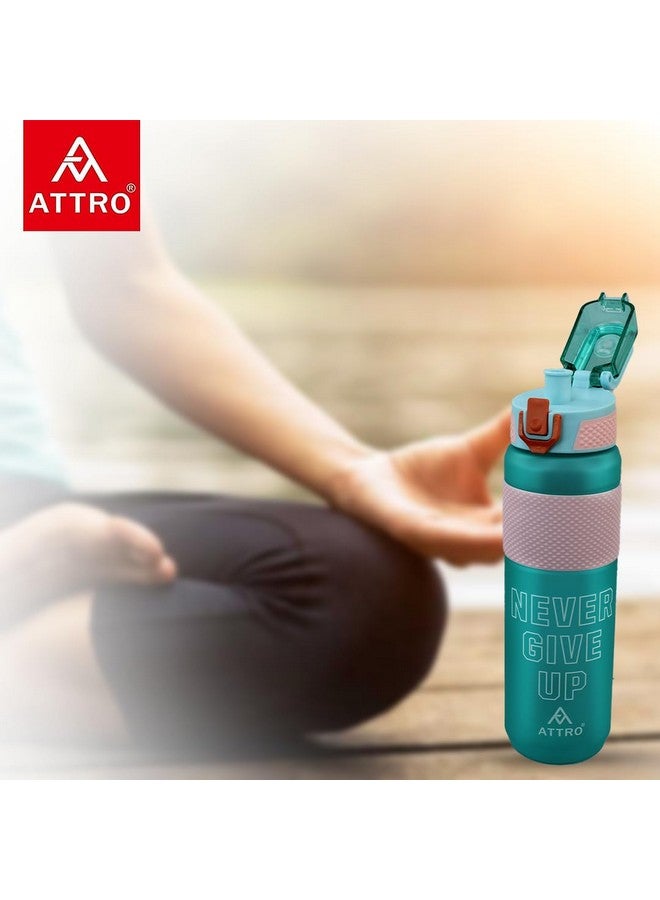 Attro Scout Sports 1000ml Water Bottle with Flip Top Lid Stylish Bottle BPA Free Leak Proof Ideal for Gym Workout, Outdoor, School & Office - Sea Green - Image 3