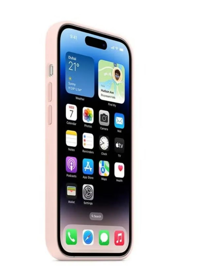 Silicone Apple iPhone 14 Pro Max Protective Soft Silicone Mobile Phone Case Cover, Pink - Image 3