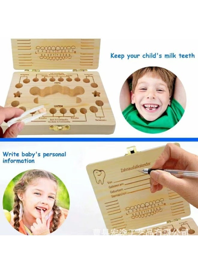 Generic Baby Fetal Hair Commemorative Nipple Box Children Gift Tooth Storage Box Boys And Girls Milk Tooth Collection Box Wooden-Color:Nipple Box Round  - Image 3