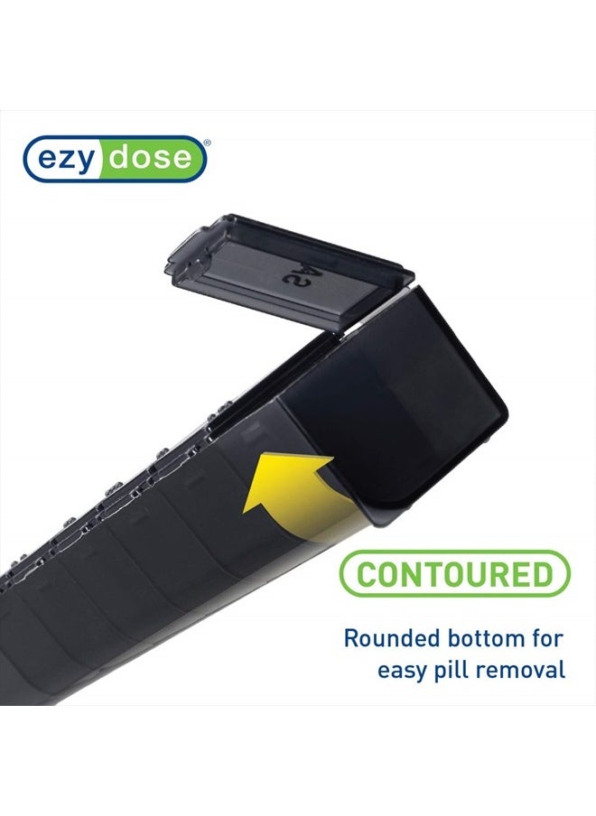 Ezy Dose Weekly (7-Day) Pill Organizer, Vitamin Planner, And Medicine Box, Large Compartments, Black, Made in The USA  - Image 5