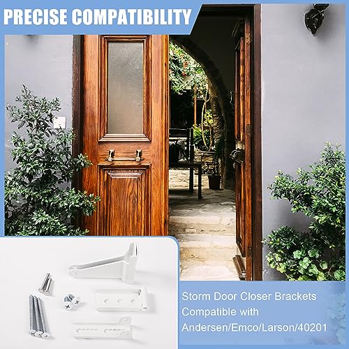 KINBOM Storm Door Closer Bracket?Repair Jamb Bracket Compatible with Andersen?Durable Screen Door Closer Replacement Parts Kits with Emco/Larson/Pella, Protecting Doors from Damage from Strong Winds (White) - Image 2