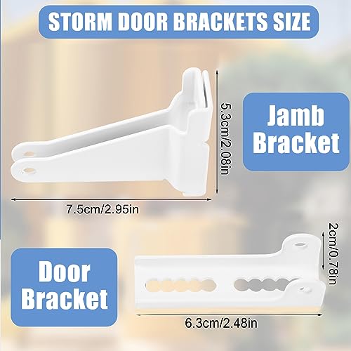 KINBOM Storm Door Closer Bracket?Repair Jamb Bracket Compatible with Andersen?Durable Screen Door Closer Replacement Parts Kits with Emco/Larson/Pella, Protecting Doors from Damage from Strong Winds (White) - Image 3