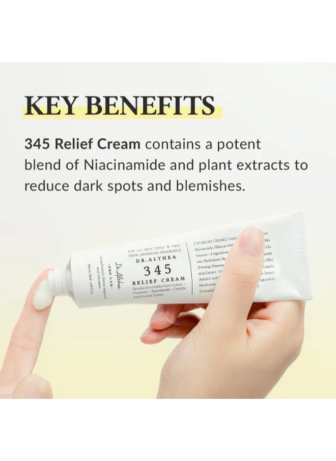 Dr.althea 345 Relief Cream Daily Face Moisturizer Blemish Relief Care Soothing Recovery & Moisture with Niacinamide, Panthenol Korean Vegan Skin Care for All Skin Types 1.7 Fl Oz - Pack of 2  - Image 3