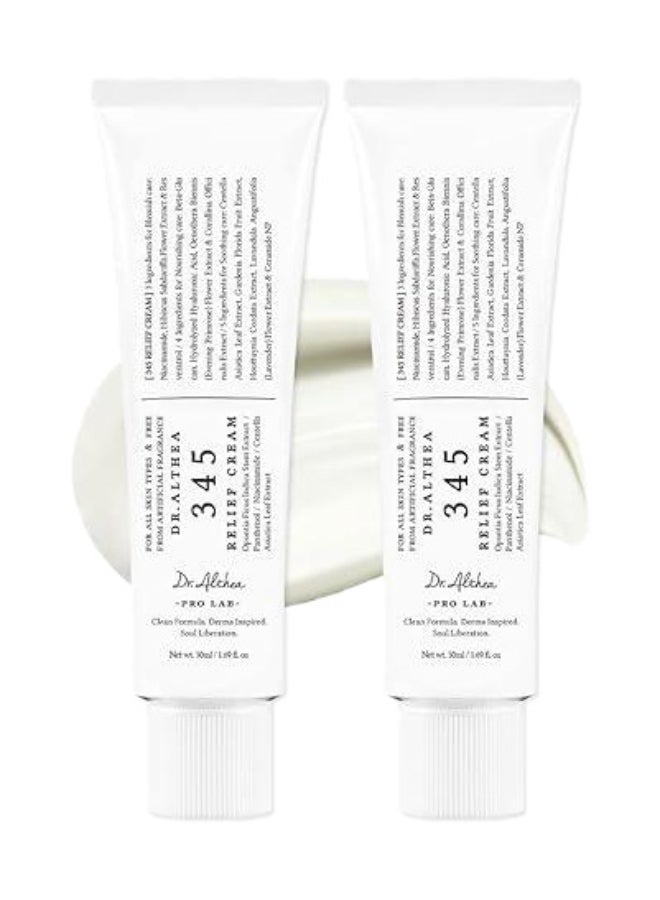 Dr.althea 345 كريم تخفيف مرطب يومي للوجه لعلاج العيوب، عناية مهدئة واستعادة الرطوبة مع النياسيناميد، بانثينول، العناية بالبشرة الكورية النباتية لجميع أنواع البشرة 1.7 أونصة سائلة - عبوة من 2 - Image 1