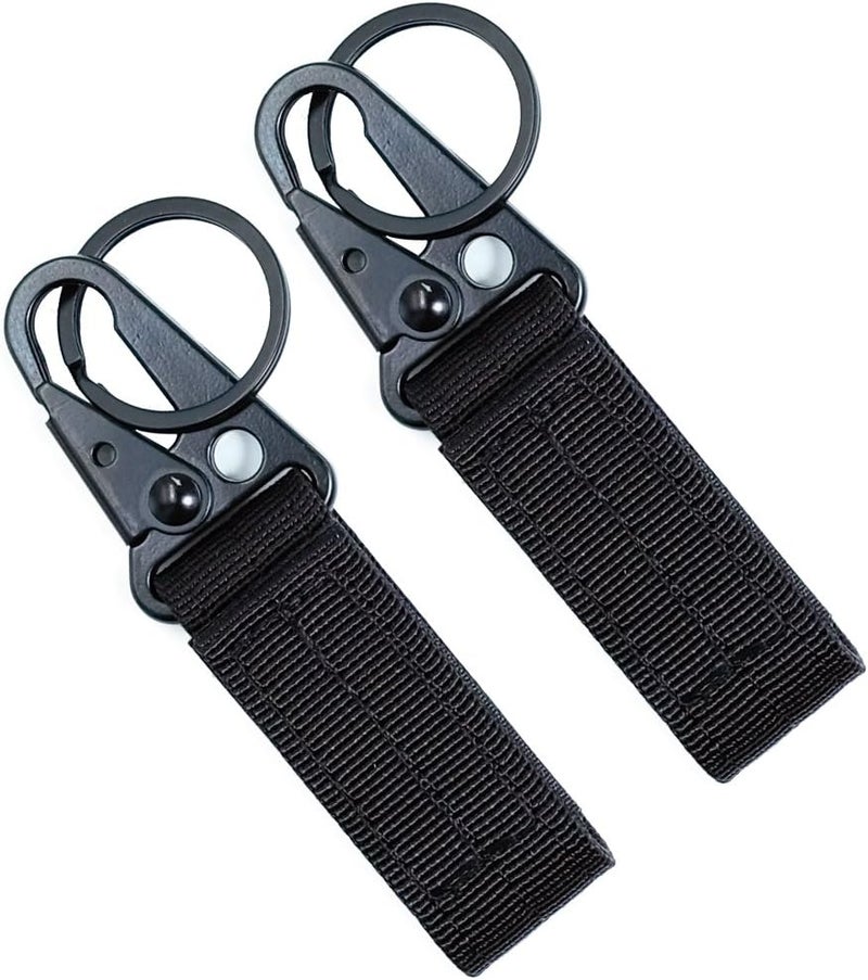 Fairwin Tactical Gear Clip, Nylon Key Ring Holder or Belt Keeper Military Utility Hanger Carabiner Molle Hook, Black, Tan, Green - Image 1