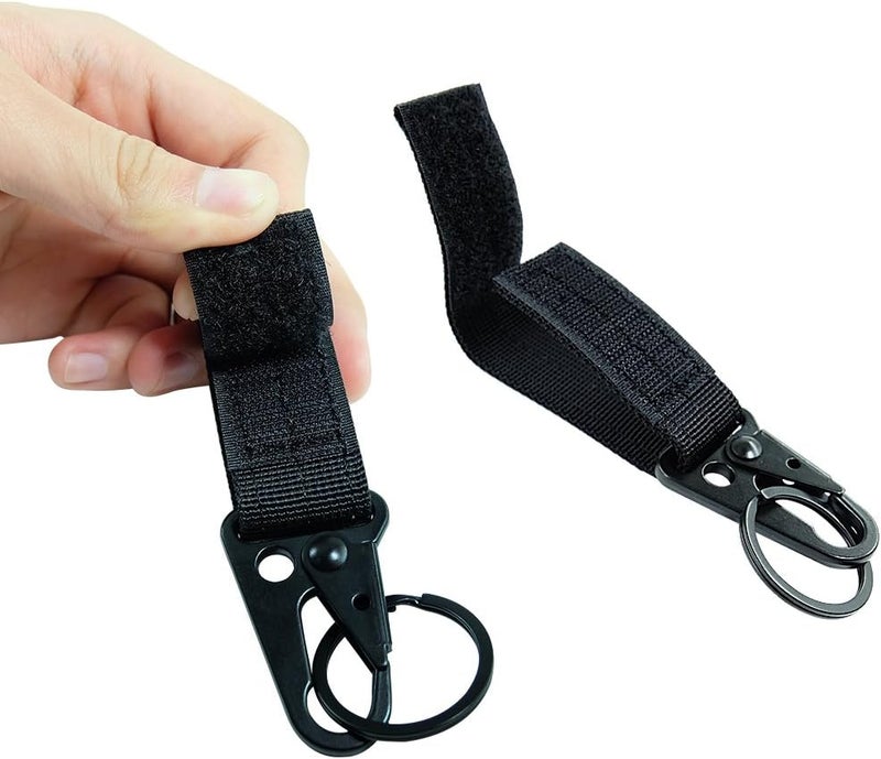 Fairwin Tactical Gear Clip, Nylon Key Ring Holder or Belt Keeper Military Utility Hanger Carabiner Molle Hook, Black, Tan, Green - Image 2