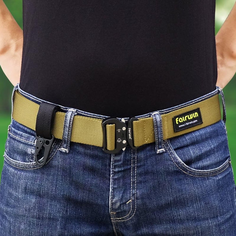 Fairwin Tactical Gear Clip, Nylon Key Ring Holder or Belt Keeper Military Utility Hanger Carabiner Molle Hook, Black, Tan, Green - Image 5