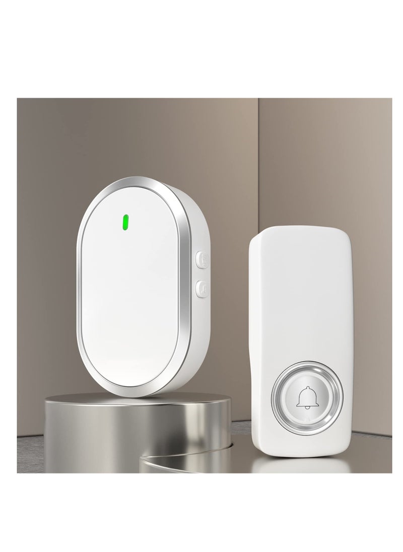 SYOSI - Wireless Doorbell Door Bell Ringer Wireless with 38 Melodies Adjustable Volume& Quiet Modes Plug and Play 1 Receiver&1 Waterproof Push Button for house office classroom - Image 1