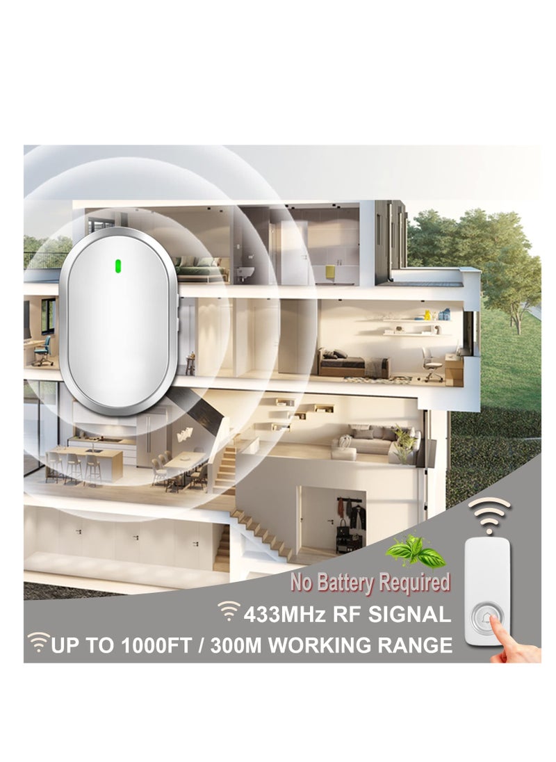 SYOSI - Wireless Doorbell Door Bell Ringer Wireless with 38 Melodies Adjustable Volume& Quiet Modes Plug and Play 1 Receiver&1 Waterproof Push Button for house office classroom - Image 1