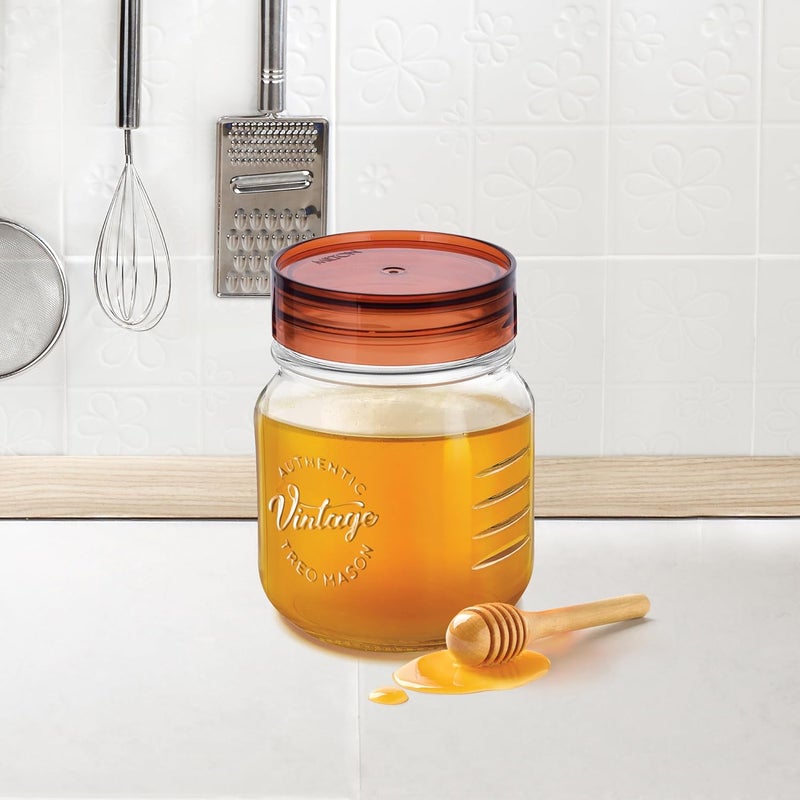 TREO By Milton Vintage Glass Jar with Airtight Lid Kitchen Storage Containers, BPA Free, Glassy Storage Organizer Jar for Food, Spice, Cereals, Cookies, Dry Food, Set of 2, 500ml each - Image 5