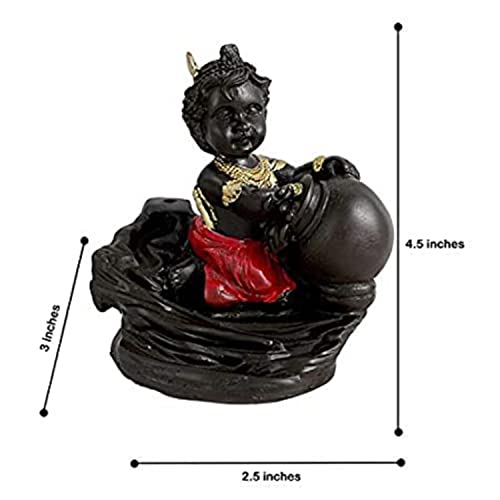 HC VILLA Laddu Gopal Krishna Backflow Incense Holder | Conical Smoke Fountain with 10 Free Scented Cones | Spiritual Decorative Showpiece for Home Temple Living Room Meditation Yoga & Pooja Dcor Gift - Image 3