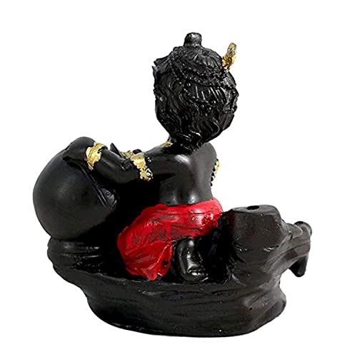 HC VILLA Laddu Gopal Krishna Backflow Incense Holder | Conical Smoke Fountain with 10 Free Scented Cones | Spiritual Decorative Showpiece for Home Temple Living Room Meditation Yoga & Pooja Dcor Gift - Image 4