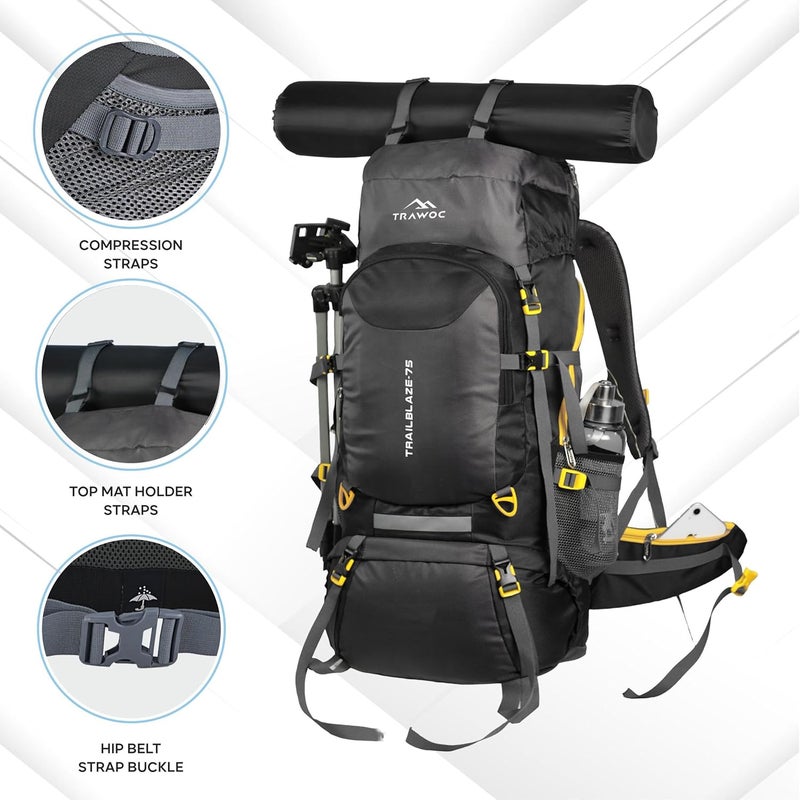 TRAWOC TRAILBLAZE 75L Rucksack for Outdoor Adventures - Image 5