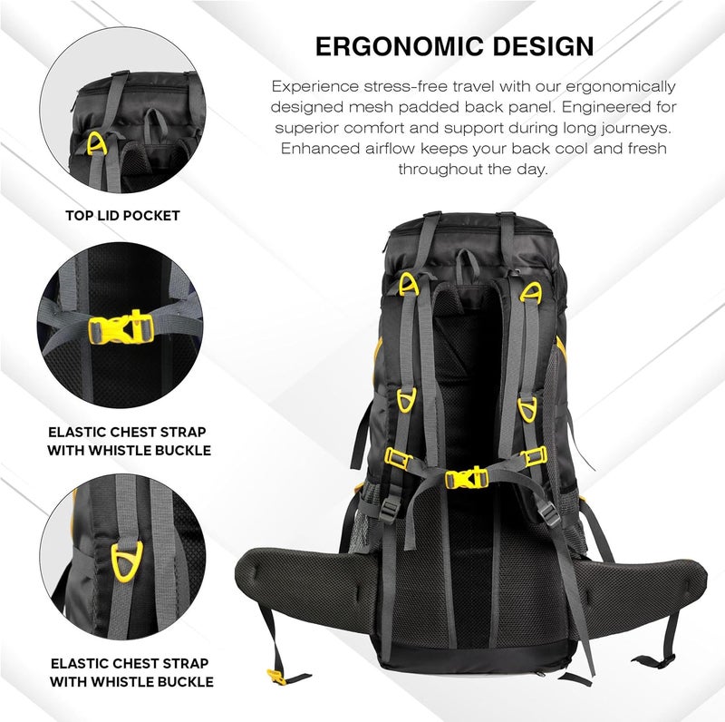 TRAWOC TRAILBLAZE 75L Rucksack for Outdoor Adventures - Image 3