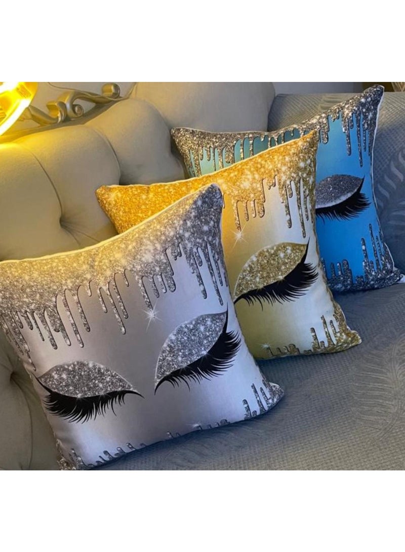 cushion cover - cotton & linen - bright sky blue - Image 2