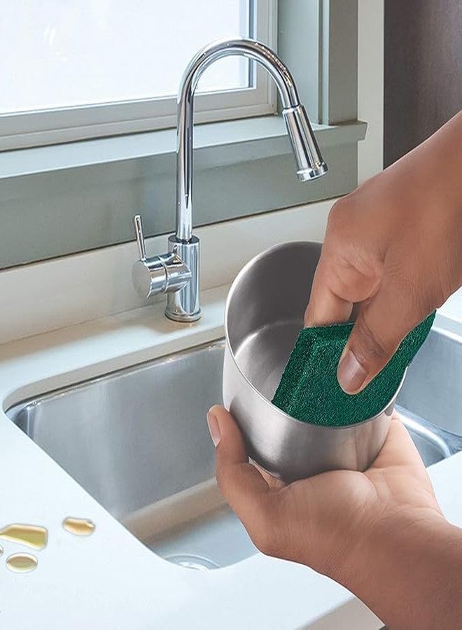 Kitchsy (12 PCS) Scrubber with Steel Loops for Tough Oily Stains Dish Wash Scrub, Heavy Duty Scour Pads Sponge Dish Scrubber Non-Scratch Microfiber Sponge,Effortless Cleaning of Kitchen - Image 3
