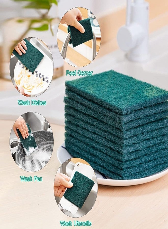 Kitchsy (12 PCS) Scrubber with Steel Loops for Tough Oily Stains Dish Wash Scrub, Heavy Duty Scour Pads Sponge Dish Scrubber Non-Scratch Microfiber Sponge,Effortless Cleaning of Kitchen - Image 5