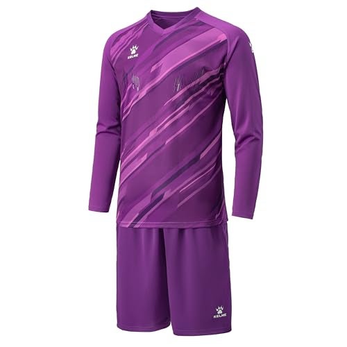 KELME Men's Soccer Goalie Jerseys,Padded Goalkeeper Kit,Youth Goalie Shirt and Pants with Socks Purple X-Large - Image 4