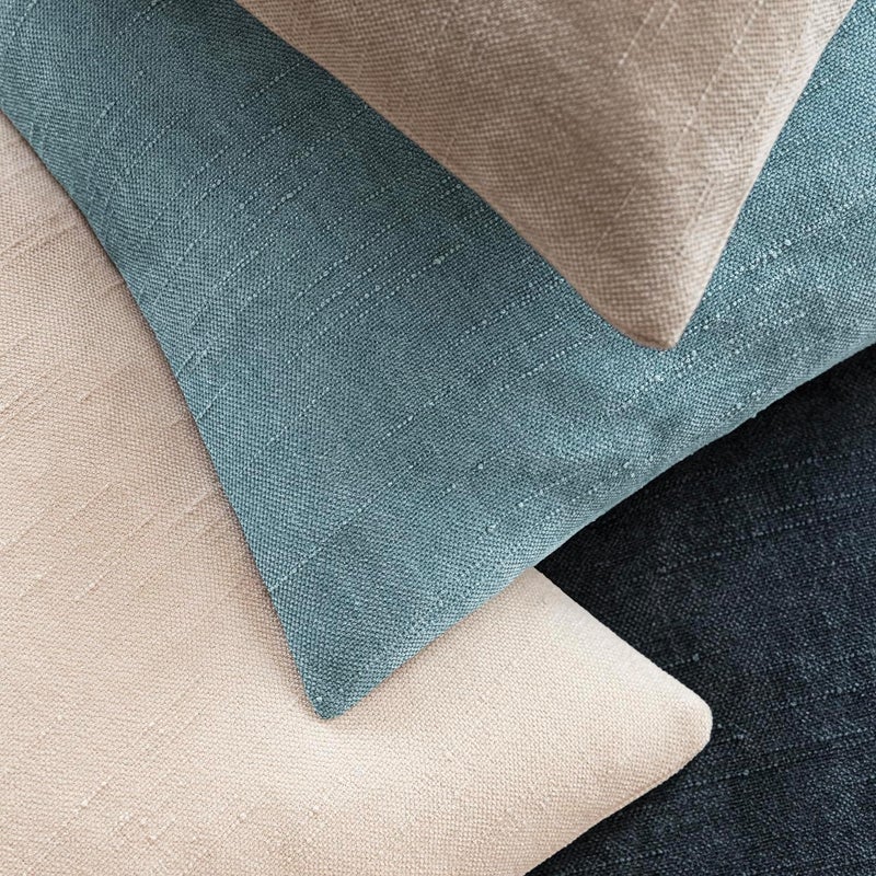 Foindtower Pack of 2 Soft Textured Chenille Throw Decorative Pillow Covers Square Accent Solid Cushion Cover Neutral Lumbar Pillow Case for Couch Sofa Bedroom Living Room 12x20 Inch,Light Blue - Image 4