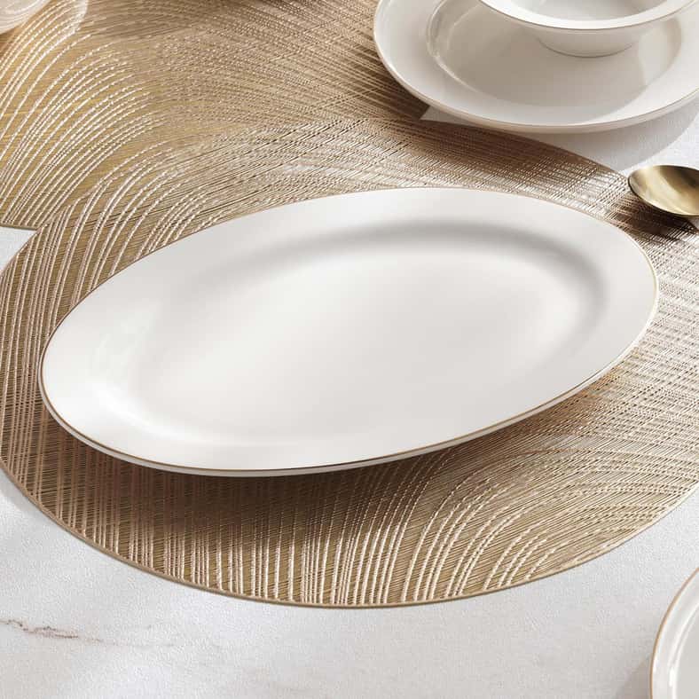 Pan Home طقم عشاء أبيض مكون من 32 قطعة للجميع - Image 5