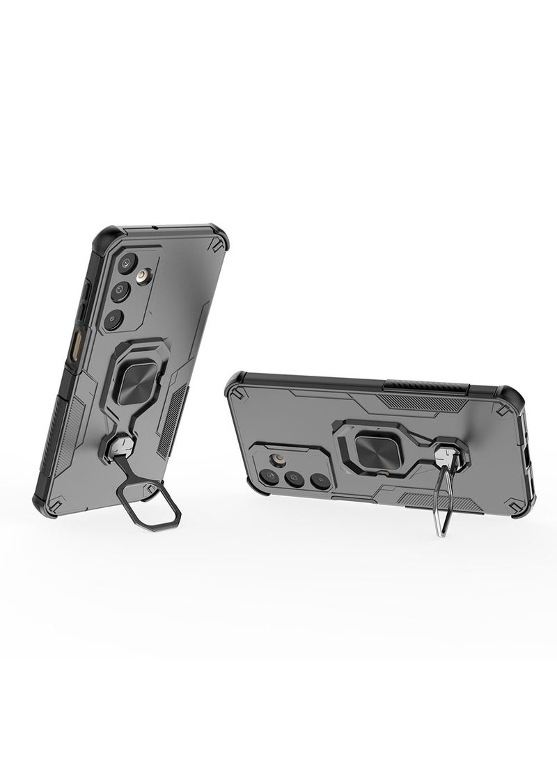 Case for Samsung Galaxy M16 / F16 with Kickstand, PC+TPU Dual-Layer Hybrid Protection Back Cover,Black - Image 4