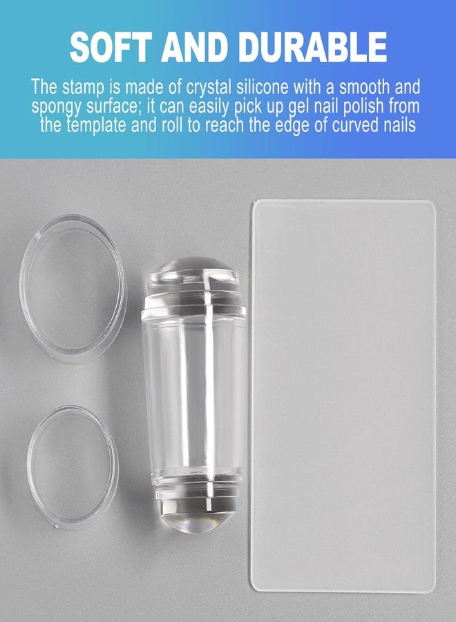 CoguZed 5-Piece Clear Silicone Nail Stamper Kit- Designed for French manicure application on various nail shapes including almond, square, and coffin styles - Image 5