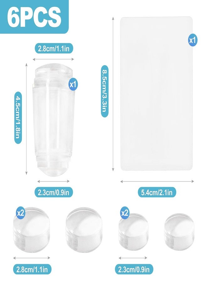 CoguZed 5-Piece Clear Silicone Nail Stamper Kit- Designed for French manicure application on various nail shapes including almond, square, and coffin styles - Image 2