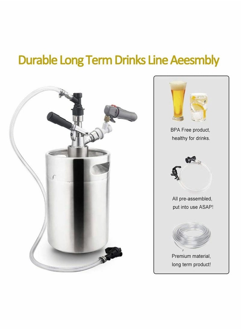 Y&D - 3.28ft Ball Lock Liquid Drinks Line Assembly Quick Disconnect Faucet Food Safe Clear Tube Kit for juice Making Soda Dispensing Fitting - Image 1