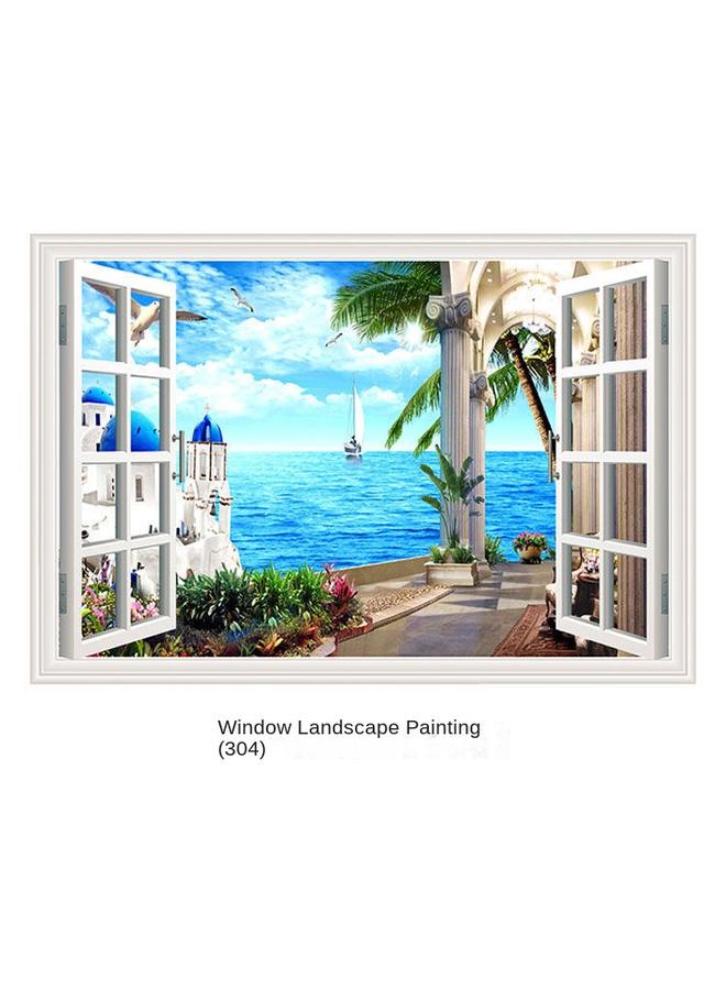 Bluejw Ci Yan Stickers Three-dimensional Fake Window Wall Stickers Decorative Painting Bedroom Living Room Dining Room Background Wall Self-adhesive Landscape Mural - Image 1