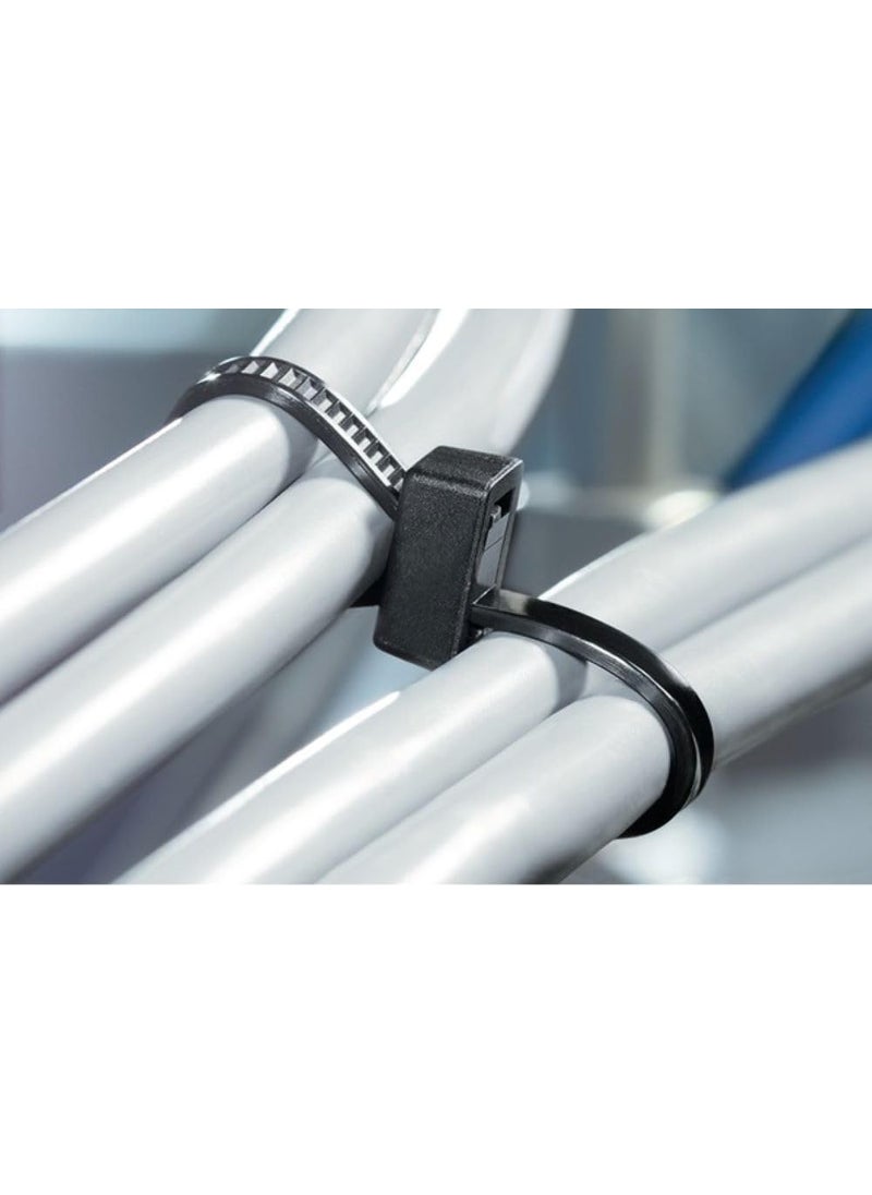 Generic Connectronix HT T50LDH Cable Ties Inside Serrated For Multiple Routing 3950X47MM Black 50Pcs  - Image 2